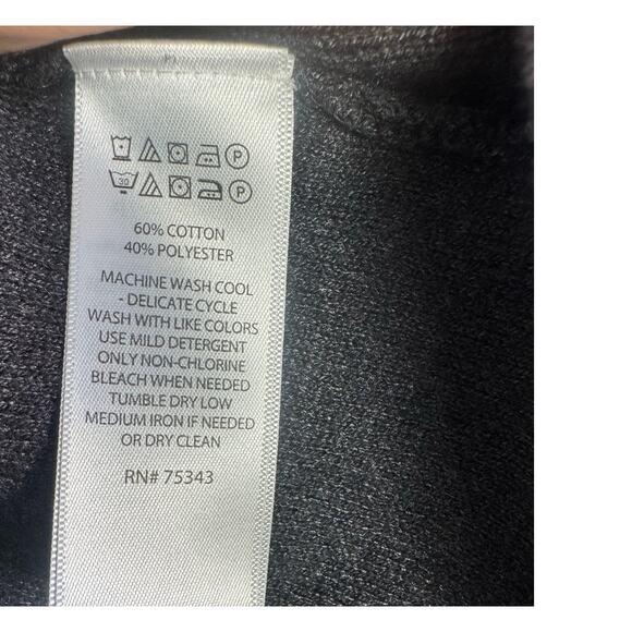 Cynthia Rowley Funnel Neck Tunic Top w/ Pockets Medium Gray White Cozy - Picture 6 of 6